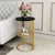 Inox Side Table in Stainless Steel with Marble Top